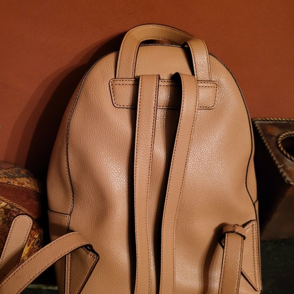 NEW DKNY Tan Backpack with Charms Stylish and Chic